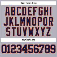 Load image into Gallery viewer, Custom Gray Navy-Orange Authentic Baseball Jersey