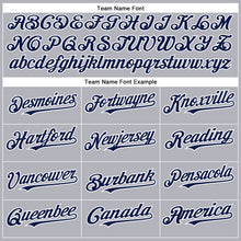 Load image into Gallery viewer, Custom Gray Navy-White Authentic Baseball Jersey