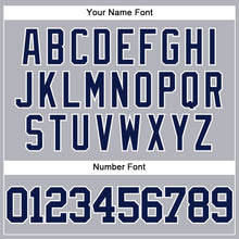Load image into Gallery viewer, Custom Gray Navy-White Authentic Baseball Jersey