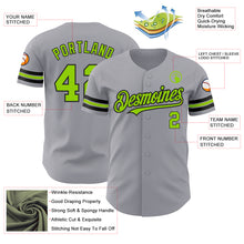 Load image into Gallery viewer, Custom Gray Neon Green-Black Authentic Baseball Jersey