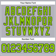 Load image into Gallery viewer, Custom Gray Neon Green-Black Authentic Baseball Jersey