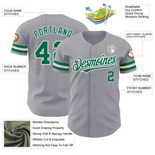 Load image into Gallery viewer, Custom Gray Kelly Green-White Authentic Baseball Jersey