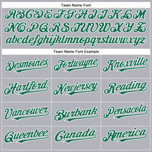 Load image into Gallery viewer, Custom Gray Kelly Green-White Authentic Baseball Jersey