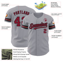 Load image into Gallery viewer, Custom Gray Crimson-Black Authentic Baseball Jersey