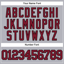 Load image into Gallery viewer, Custom Gray Crimson-Black Authentic Baseball Jersey