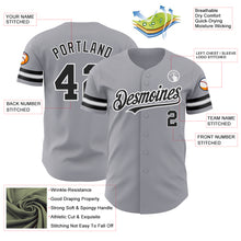 Load image into Gallery viewer, Custom Gray Black-White Authentic Baseball Jersey