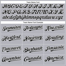 Load image into Gallery viewer, Custom Gray Black-White Authentic Baseball Jersey