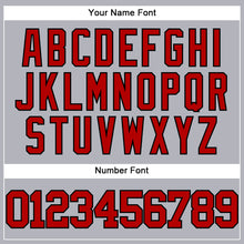 Load image into Gallery viewer, Custom Gray Red-Black Authentic Baseball Jersey