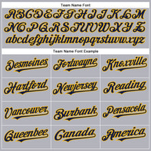 Load image into Gallery viewer, Custom Gray Navy-Gold Authentic Baseball Jersey