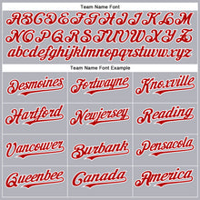 Load image into Gallery viewer, Custom Gray Red-White Authentic Baseball Jersey