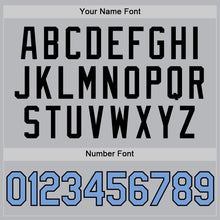 Load image into Gallery viewer, Custom Gray Light Blue-Black Authentic Throwback Baseball Jersey