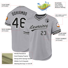Load image into Gallery viewer, Custom Gray Black-White Authentic Throwback Baseball Jersey