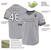 Load image into Gallery viewer, Custom Gray White-Black Authentic Throwback Baseball Jersey