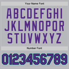 Load image into Gallery viewer, Custom Gray Purple Black-Teal Authentic Throwback Baseball Jersey