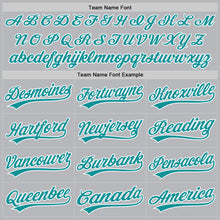 Load image into Gallery viewer, Custom Gray Teal-White Authentic Throwback Baseball Jersey