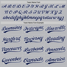 Load image into Gallery viewer, Custom Gray Navy-White Authentic Throwback Baseball Jersey