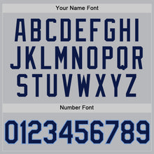 Load image into Gallery viewer, Custom Gray Navy-Light Blue Authentic Throwback Baseball Jersey