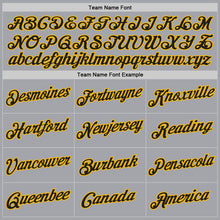 Load image into Gallery viewer, Custom Gray Black-Gold Authentic Throwback Basketball Jersey