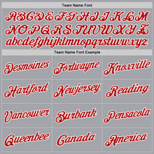 Load image into Gallery viewer, Custom Gray Red-White Authentic Throwback Basketball Jersey