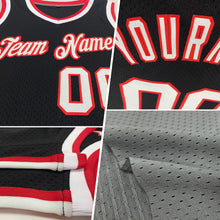 Load image into Gallery viewer, Custom Gray Black-Orange Authentic Throwback Basketball Jersey