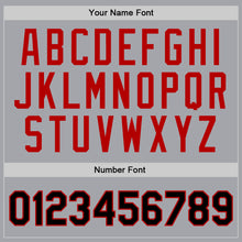 Load image into Gallery viewer, Custom Gray Black-Red Authentic Throwback Basketball Jersey