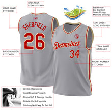 Load image into Gallery viewer, Custom Gray Red-Cream Authentic Throwback Basketball Jersey