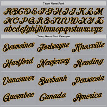 Load image into Gallery viewer, Custom Gray Black-Old Gold Authentic Throwback Basketball Jersey