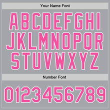 Load image into Gallery viewer, Custom Gray Pink-White Authentic Throwback Basketball Jersey