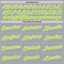 Load image into Gallery viewer, Custom Gray Neon Green-White Authentic Throwback Basketball Jersey