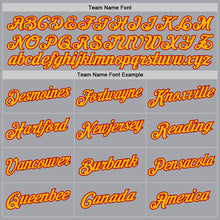 Load image into Gallery viewer, Custom Gray Gold-Red Authentic Throwback Basketball Jersey