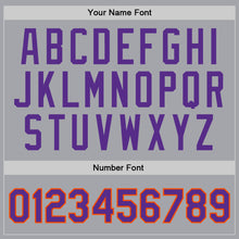 Load image into Gallery viewer, Custom Gray Purple-Orange Authentic Throwback Basketball Jersey