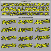 Load image into Gallery viewer, Custom Gray Neon Yellow-Black Authentic Baseball Jersey