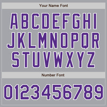 Load image into Gallery viewer, Custom Gray Purple-White Authentic Baseball Jersey