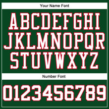Load image into Gallery viewer, Custom Green White-Red Authentic Baseball Jersey