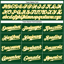 Load image into Gallery viewer, Custom Green White Pinstripe White-Gold Authentic Baseball Jersey