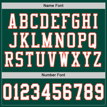 Load image into Gallery viewer, Custom Green White-Orange Mesh Authentic Throwback Football Jersey
