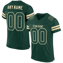 Load image into Gallery viewer, Custom Green Green-Cream Mesh Authentic Football Jersey