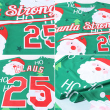 Load image into Gallery viewer, Custom Green Red-White Christmas 3D Authentic Baseball Jersey