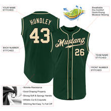 Load image into Gallery viewer, Custom Green Cream-Black Authentic Sleeveless Baseball Jersey
