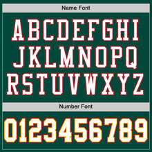 Load image into Gallery viewer, Custom Green White-Red Mesh Authentic Throwback Football Jersey