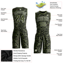 Load image into Gallery viewer, Custom Green Olive-Black Round Neck Sublimation Basketball Suit Jersey