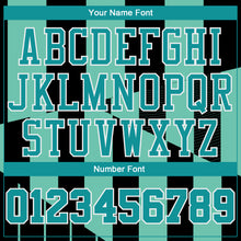 Load image into Gallery viewer, Custom Green Aqua-Black Round Neck Sublimation Basketball Suit Jersey