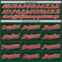 Load image into Gallery viewer, Custom Green Red-White Authentic Baseball Jersey