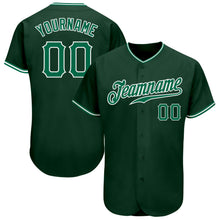 Load image into Gallery viewer, Custom Green Kelly Green-White Authentic Baseball Jersey