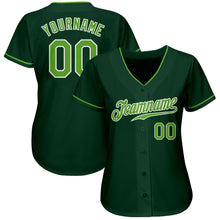 Load image into Gallery viewer, Custom Green Neon Green-White Authentic Baseball Jersey