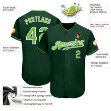 Load image into Gallery viewer, Custom Green Neon Green-White Authentic Baseball Jersey