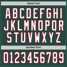 Load image into Gallery viewer, Custom Green White-Red Hockey Jersey