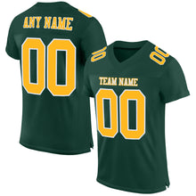 Load image into Gallery viewer, Custom Green Gold-White Mesh Authentic Football Jersey
