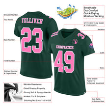 Load image into Gallery viewer, Custom Green Pink-White Mesh Authentic Football Jersey