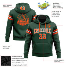 Load image into Gallery viewer, Custom Stitched Green Orange-White Football Pullover Sweatshirt Hoodie